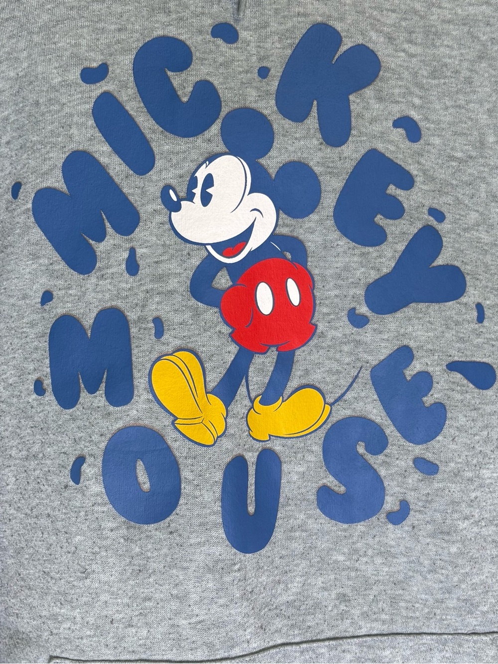 Disney Gray Hoodie with Mickey Mouse Graphic in Blue, Red & Yellow - Picture 2 of 4